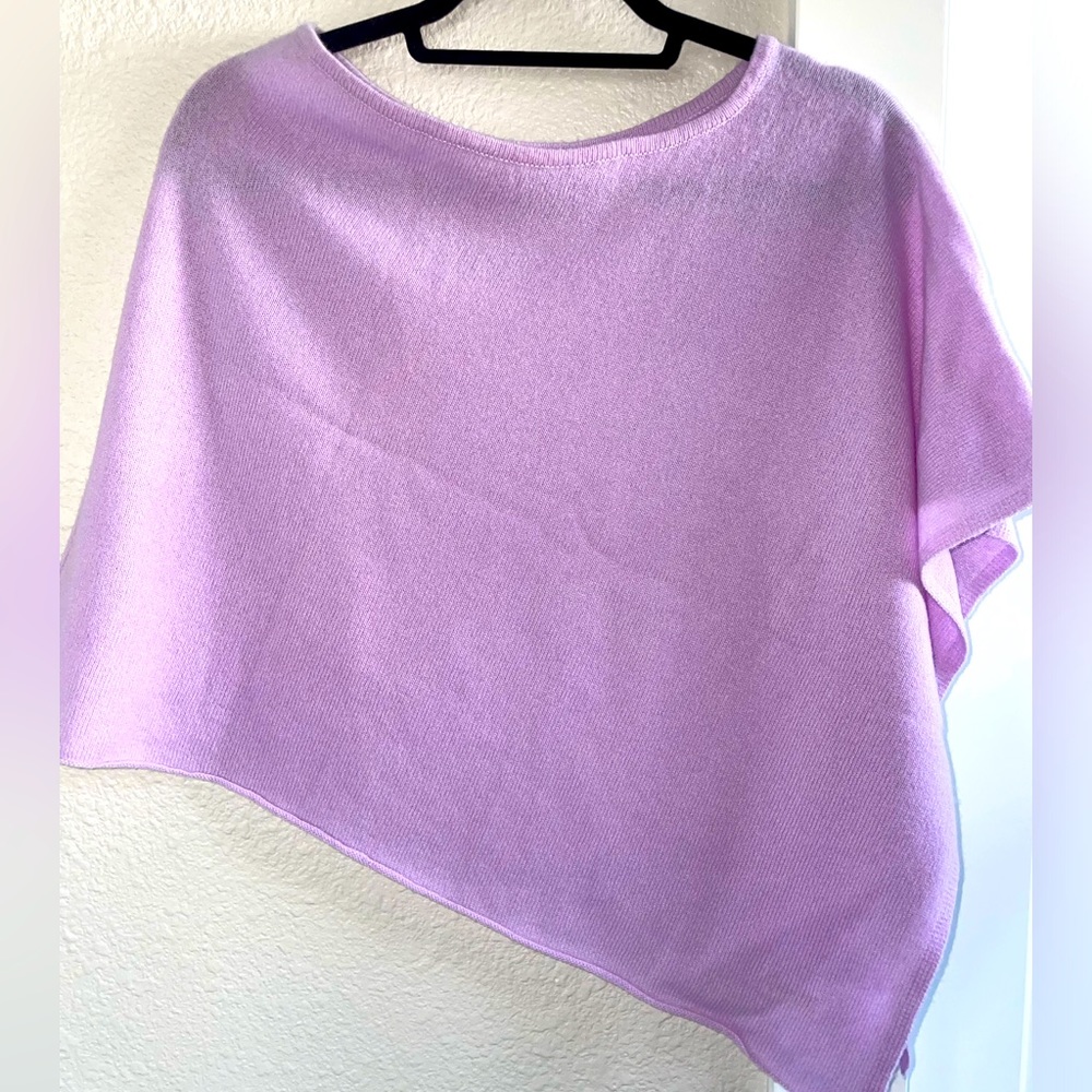 100% CASHMERE Lavender Poncho